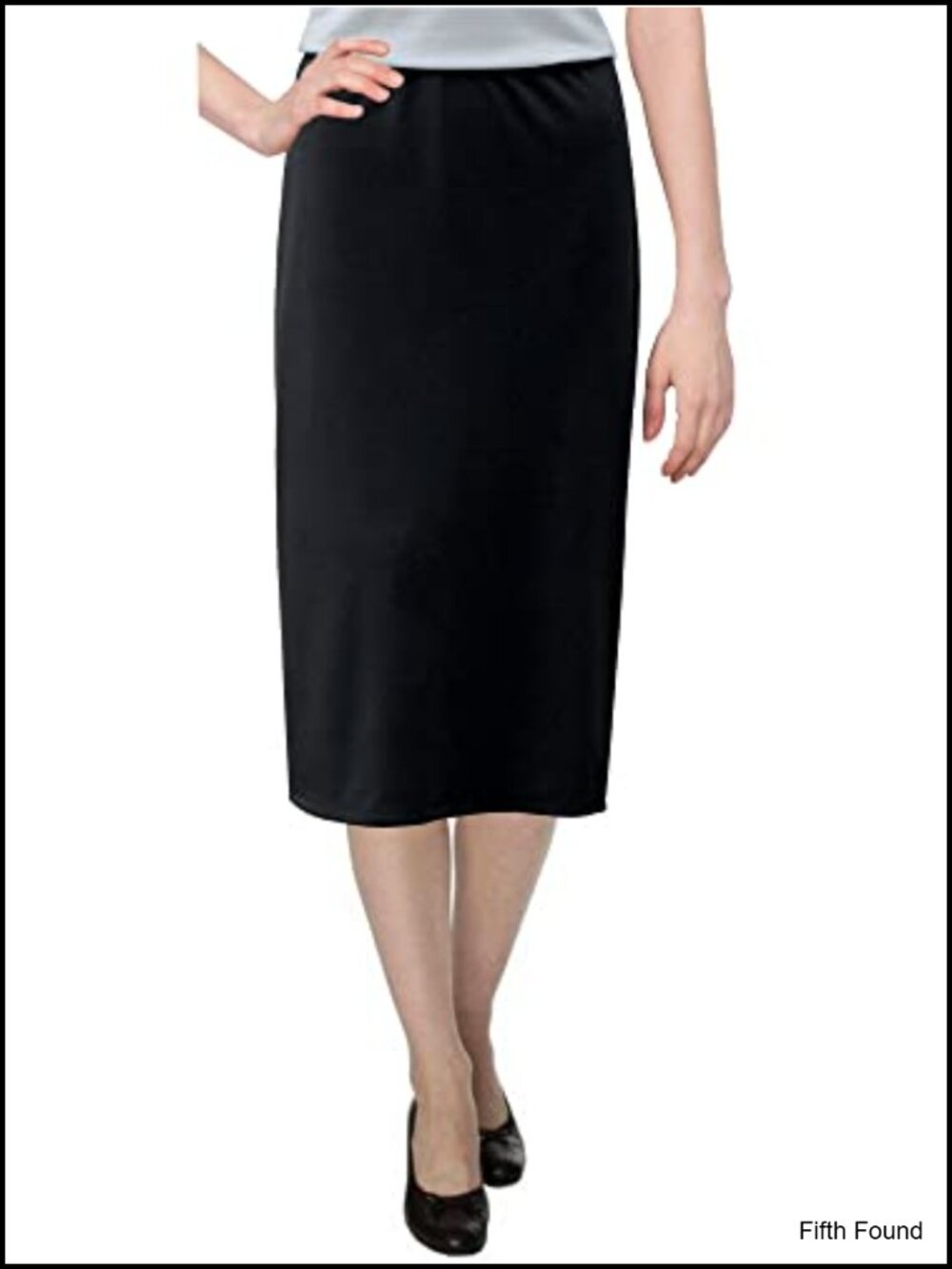 Women's Modest 26" Below Knee Stretch Knit Straight Skirt Wrinkle Resistant